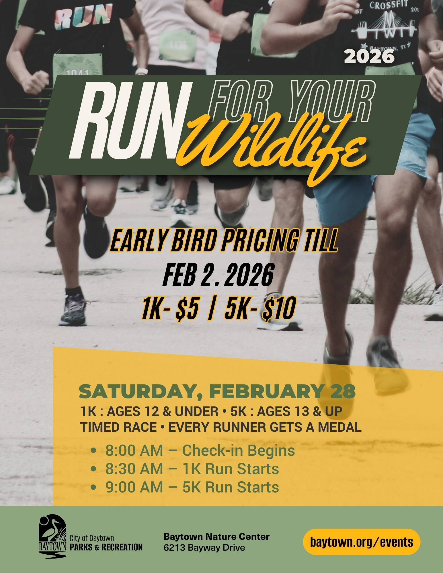 2026 Run for your Wildlife Save the Date flyer