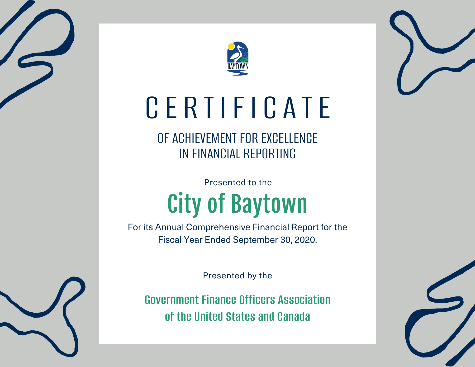 Baytown Certificate