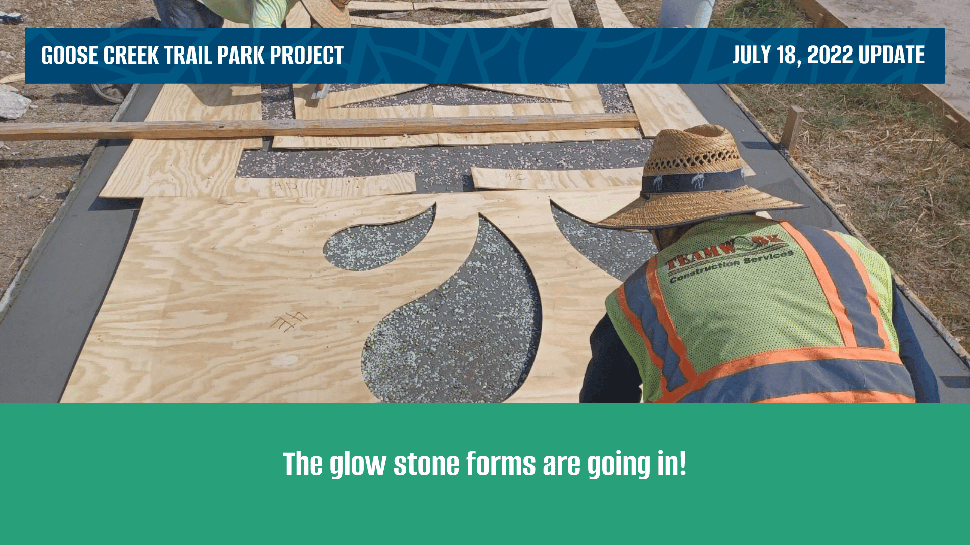 Goose Creek: The glow stone forms are going in!