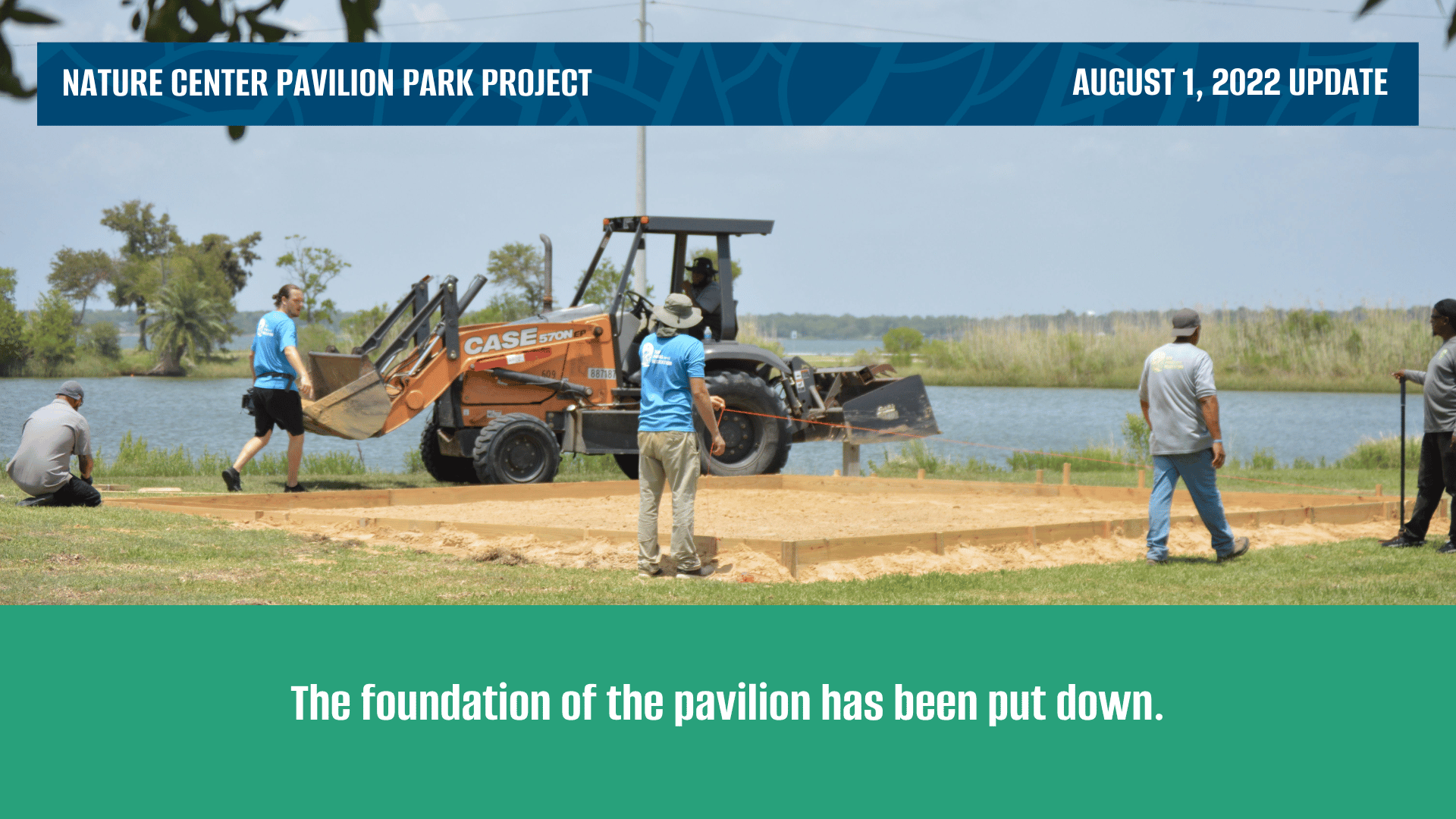 NC Pavilion: The foundation of the pavilion has been put down.